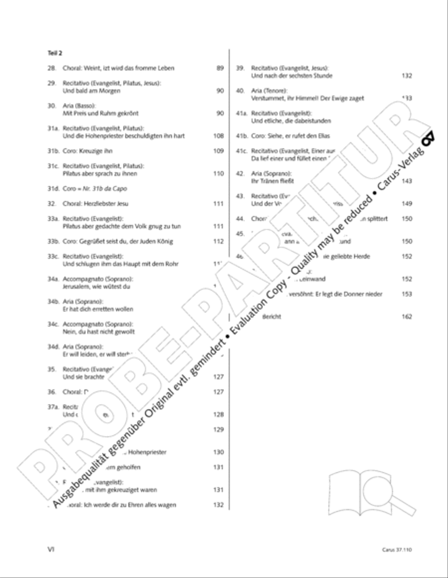 Markuspassion. Werkausgabe Reihe 1, Bd. 7 (Homilius) 4-Part scores gallery preview page 4