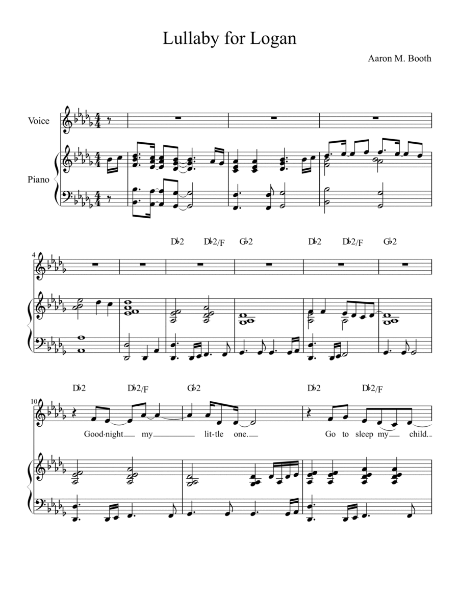 Lullaby for Logan Voice scores gallery preview page 1