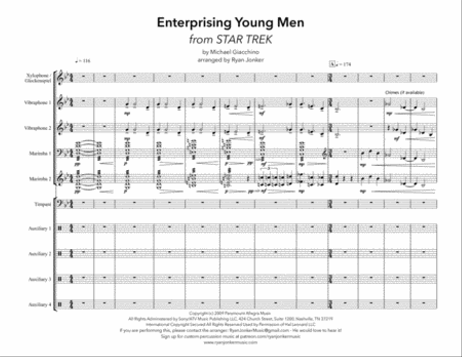 Enterprising Young Men from STAR TREK Percussion Ensemble scores gallery preview page 2