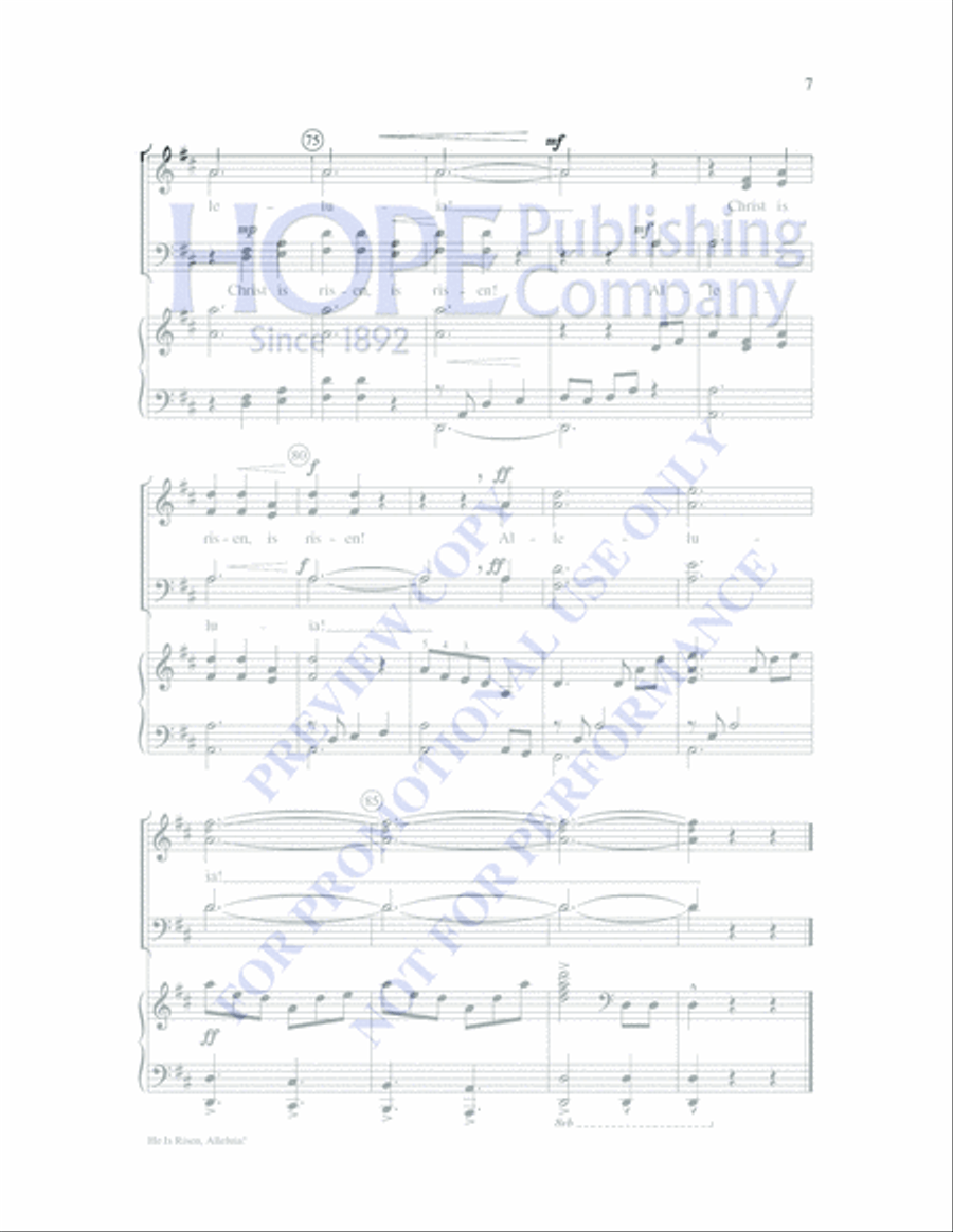 He Is Risen, Alleluia! 4-Part scores gallery preview page 7