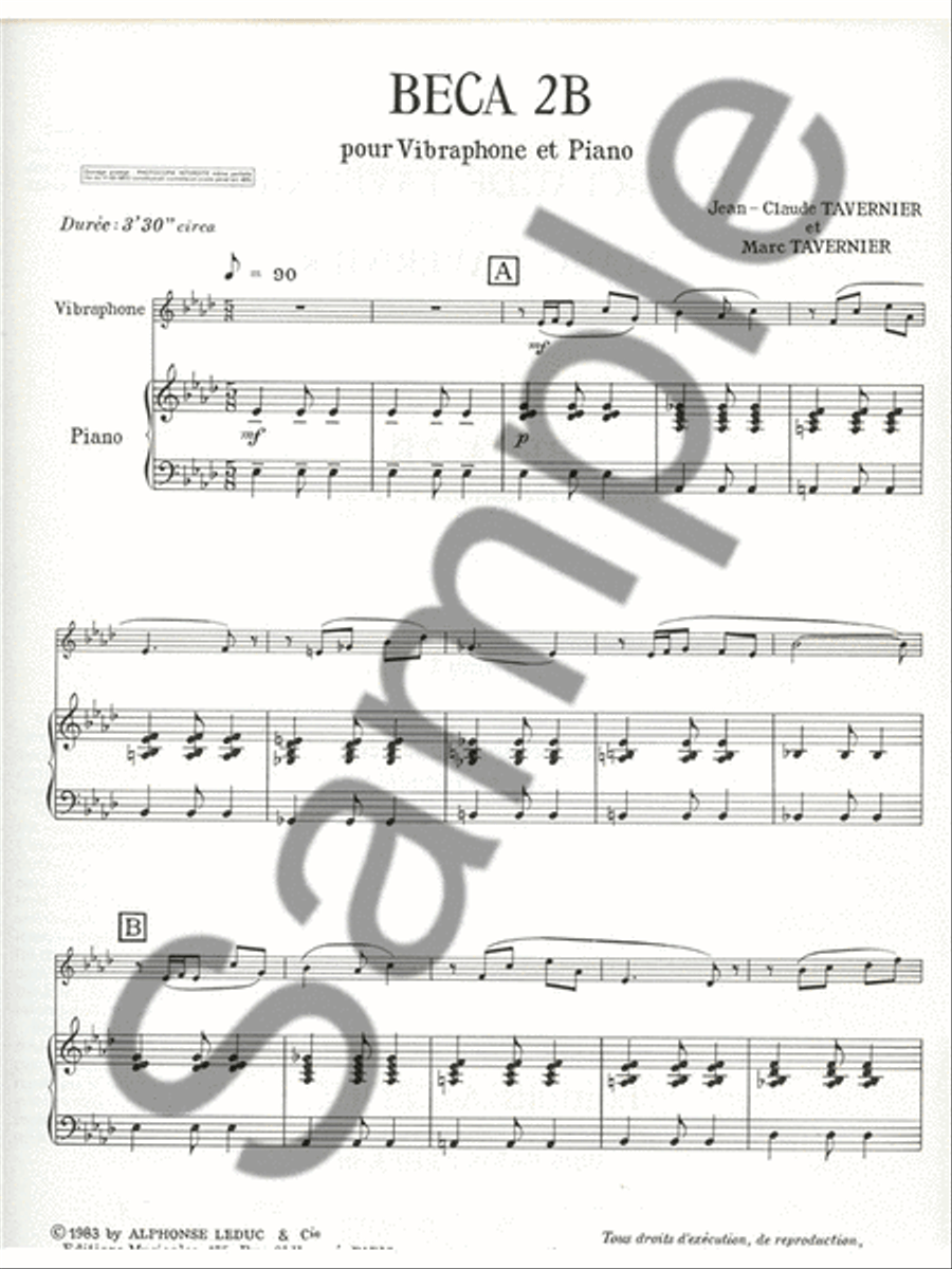 Beca 2b (percussion(s) & Piano) Piano Accompaniment scores gallery preview page 2