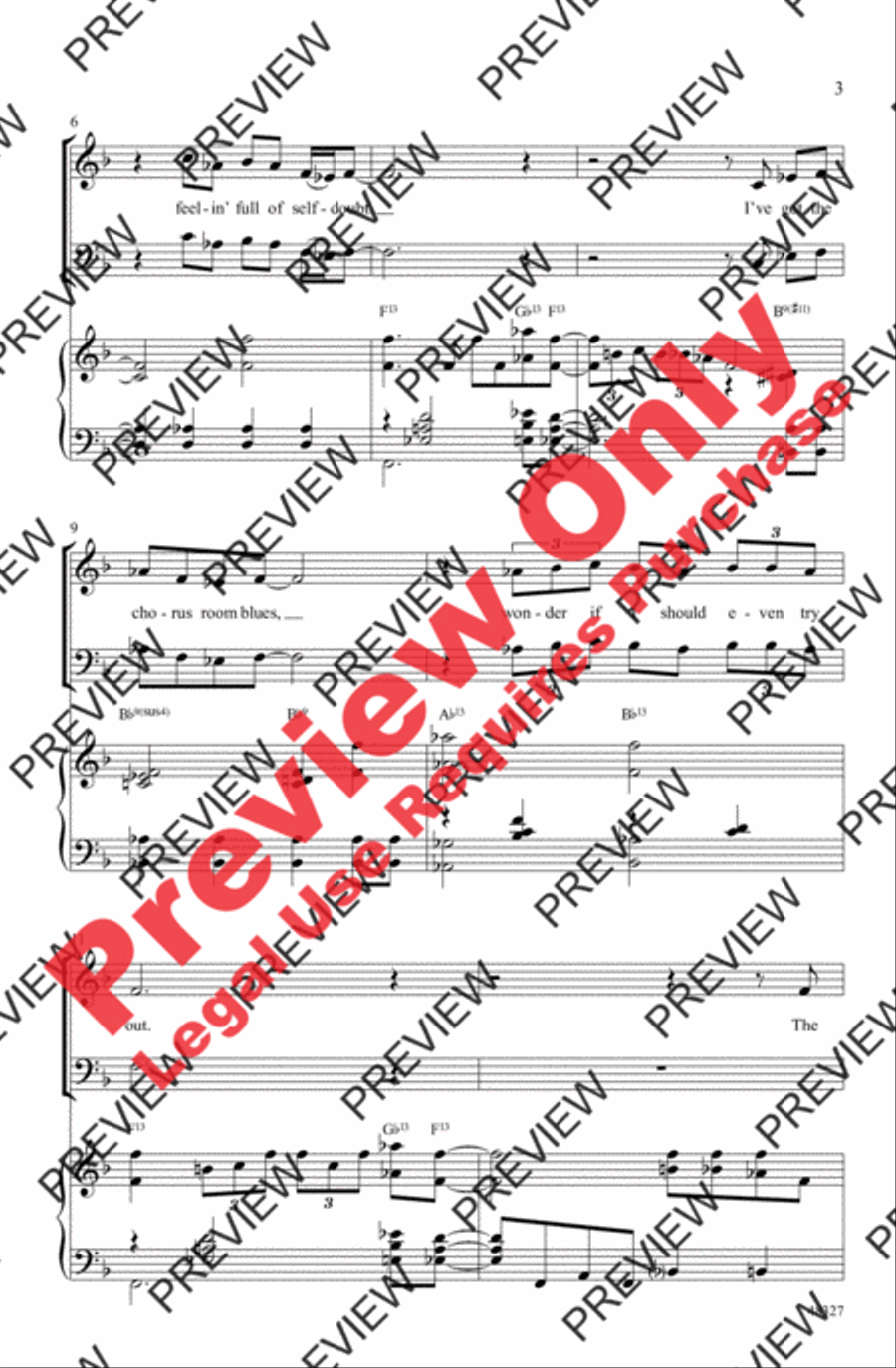 The Chorus Room Blues 3-Part scores gallery preview page 3