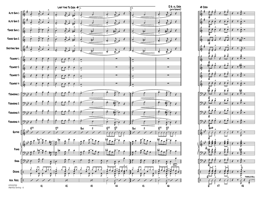 Mambo Swing (arr. Roger Holmes) - Full Score Jazz Ensemble scores gallery preview page 6