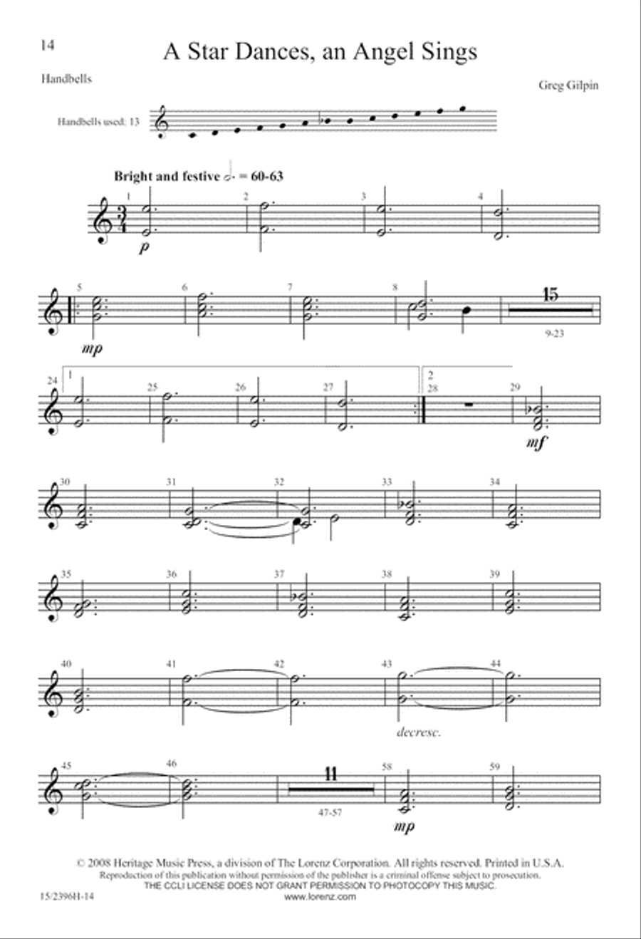 A Star Dances, an Angel Sings 3-Part scores gallery preview page 14