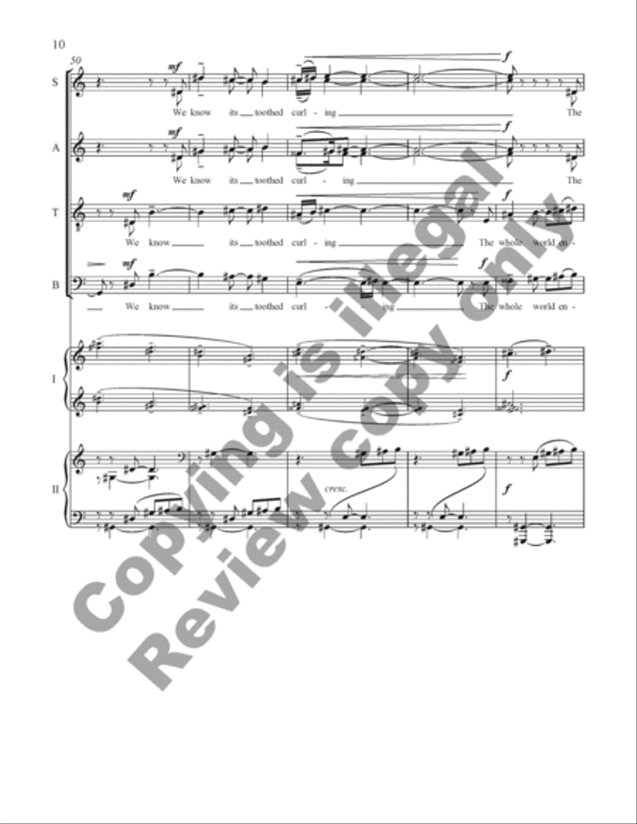 American Triptych: III. Mariner's Carol (Choral Score) 4-Part scores gallery preview page 10