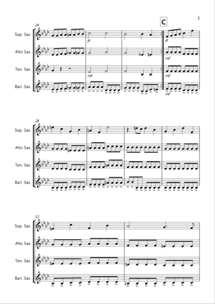 Bach Rocks! for Saxophone Quartet Saxophone Quartet scores gallery preview page 3