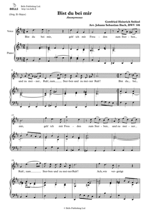 Bist du bei mir, BWV 508 (2) (D Major)
