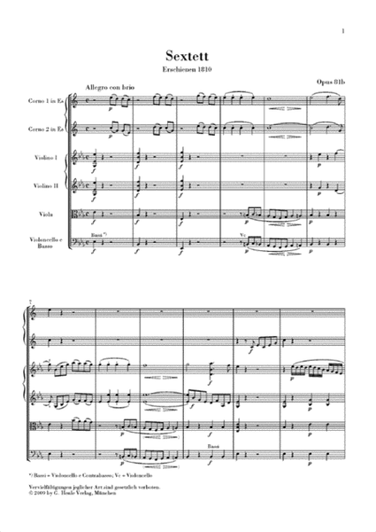 Sextet in E-flat Major, Op. 81b