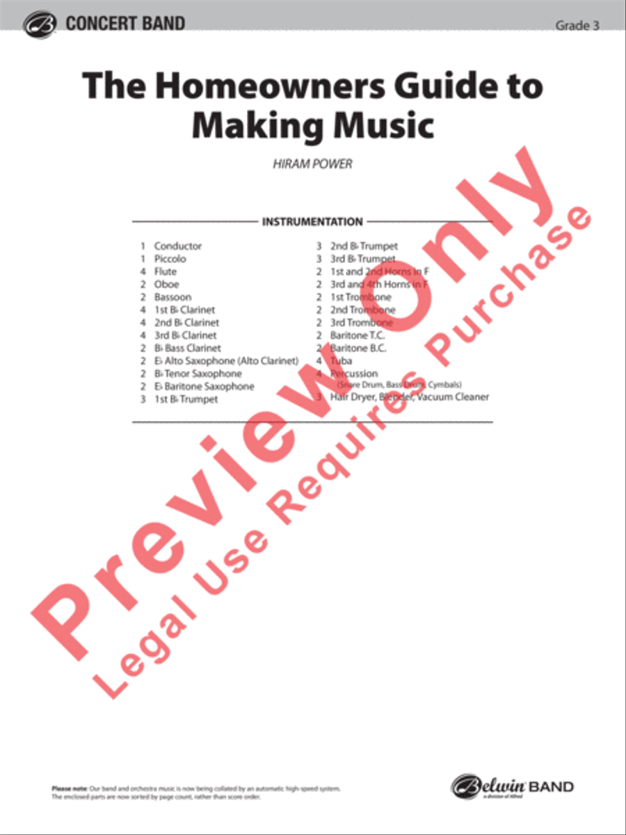 The Homeowners Guide to Making Music Concert Band scores gallery preview page 2