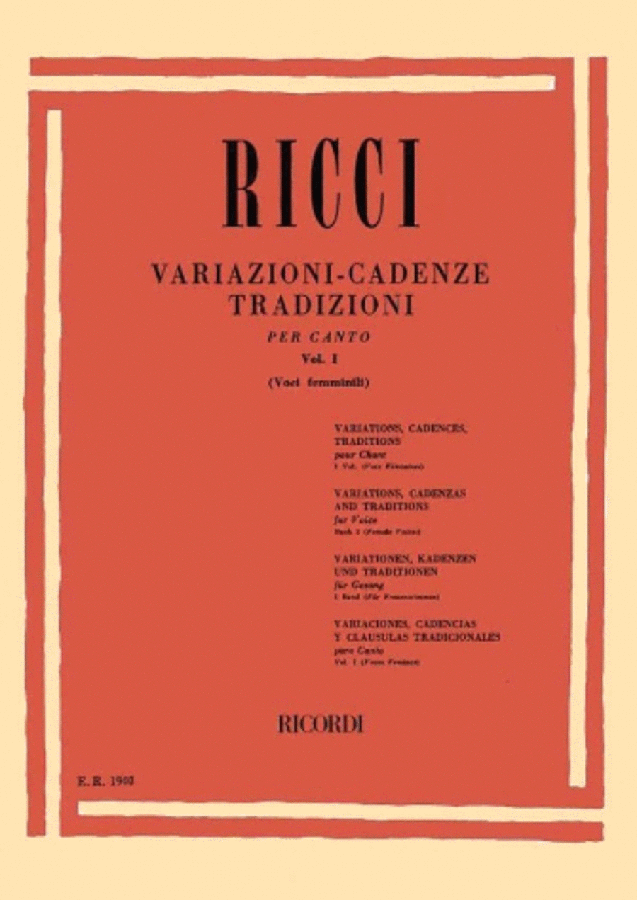 Variazioni appendi (all voices): Traditional Cadenzas Voice scores gallery preview page 1