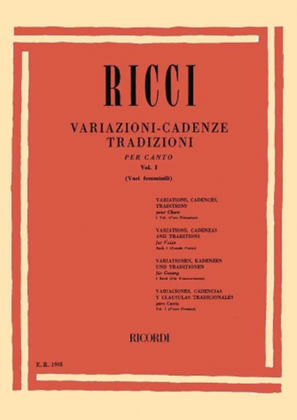 Book cover for Variazioni appendi (all voices): Traditional Cadenzas