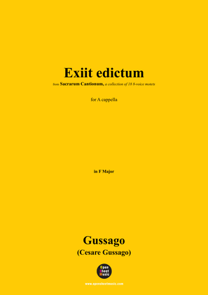 Book cover for Gussago-Exiit edictum,for A cappella