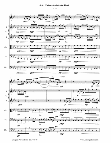 BACH: Widerstehe doch der Sünde, BWV 54 for English Horn & Strings image number null