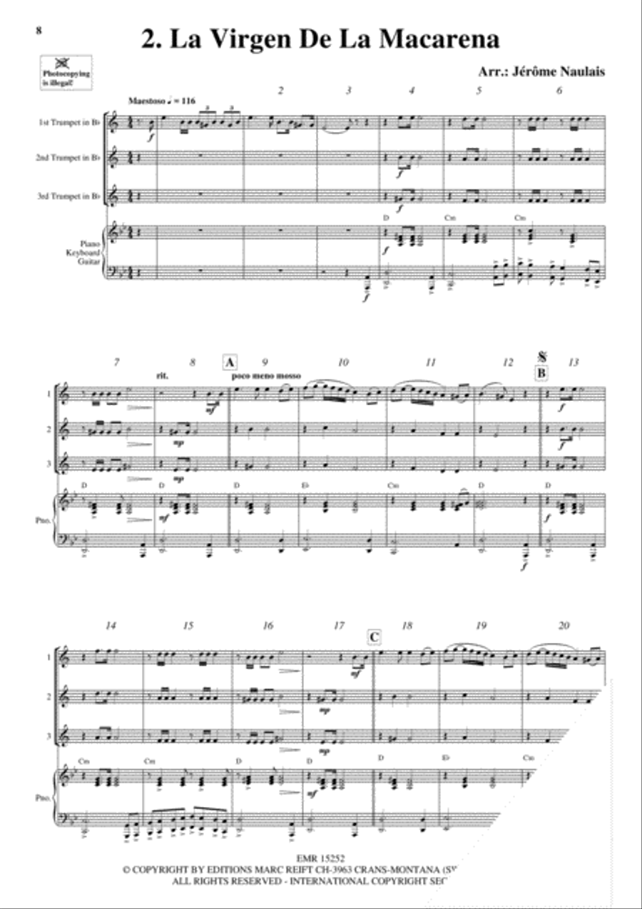 3 Trumpets & Piano Vol. 8 Trumpet Trio scores gallery preview page 4