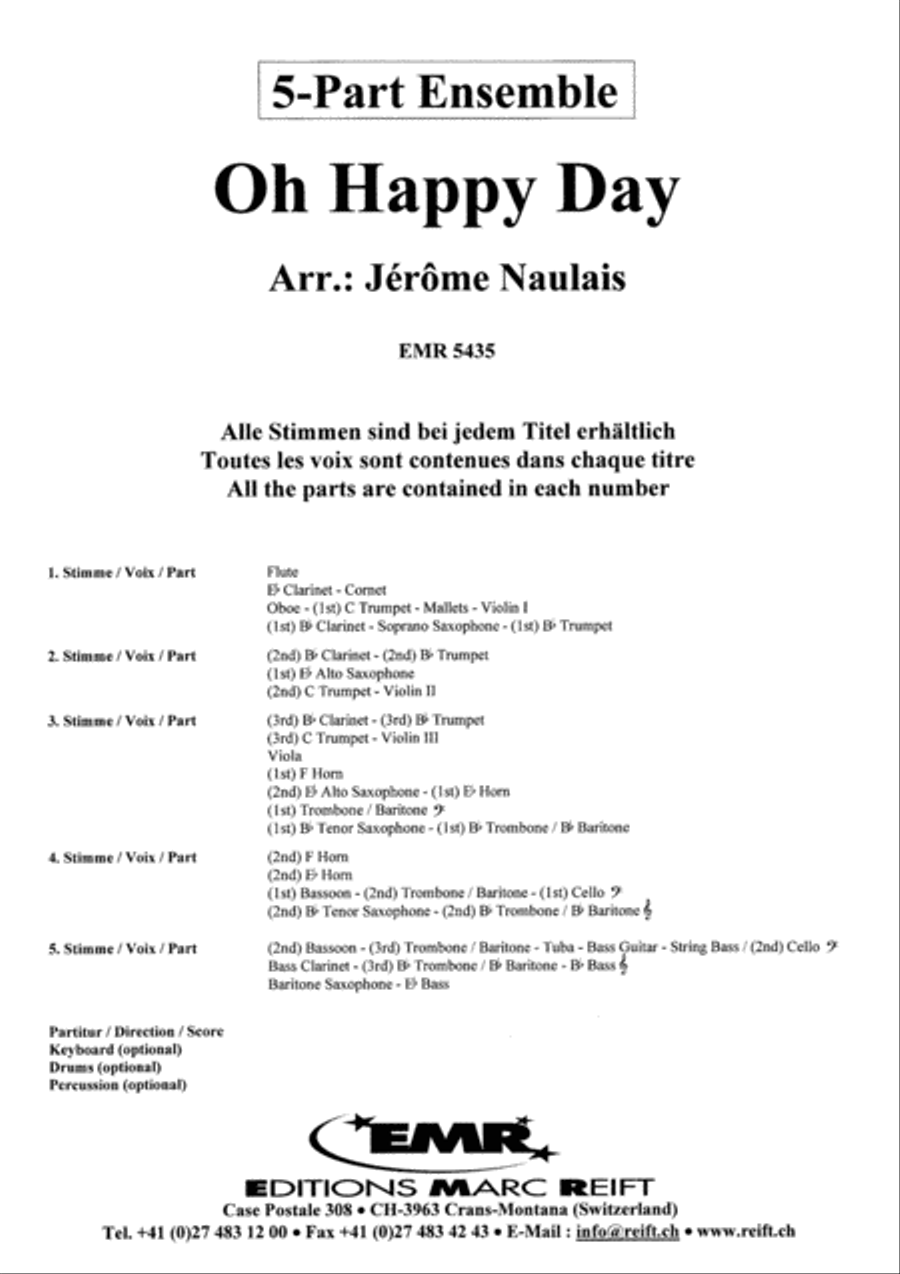 Oh Happy Day Concert Band scores gallery preview page 2