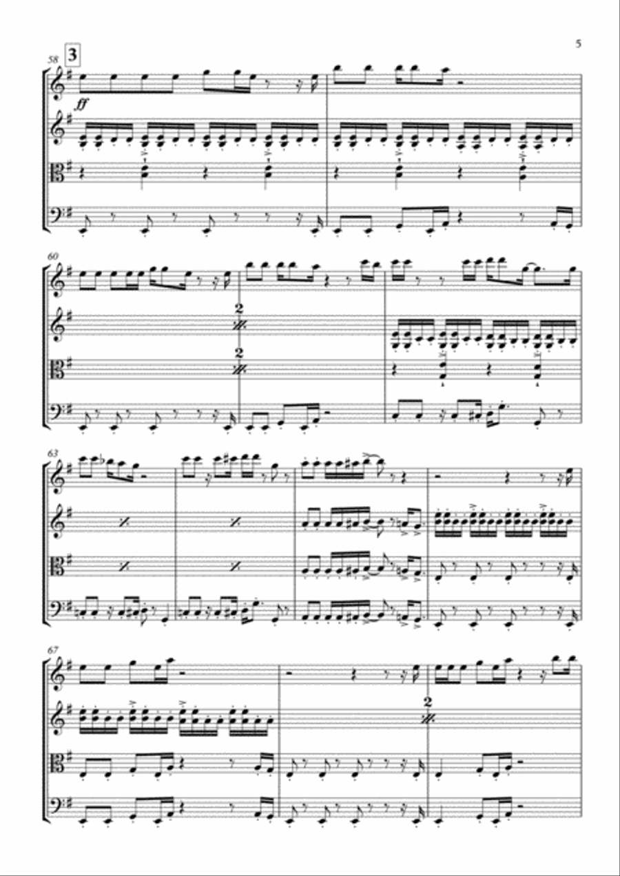 Another One Bites The Dust String Quartet scores gallery preview page 6