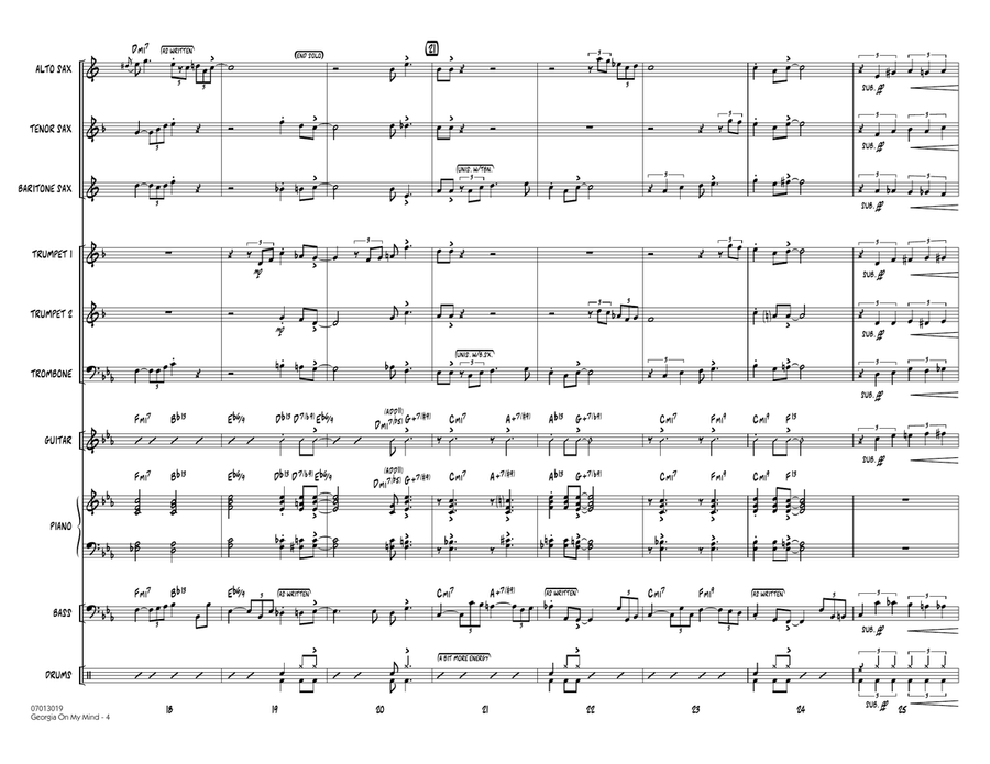Georgia on My Mind - Full Score Jazz Ensemble scores gallery preview page 4