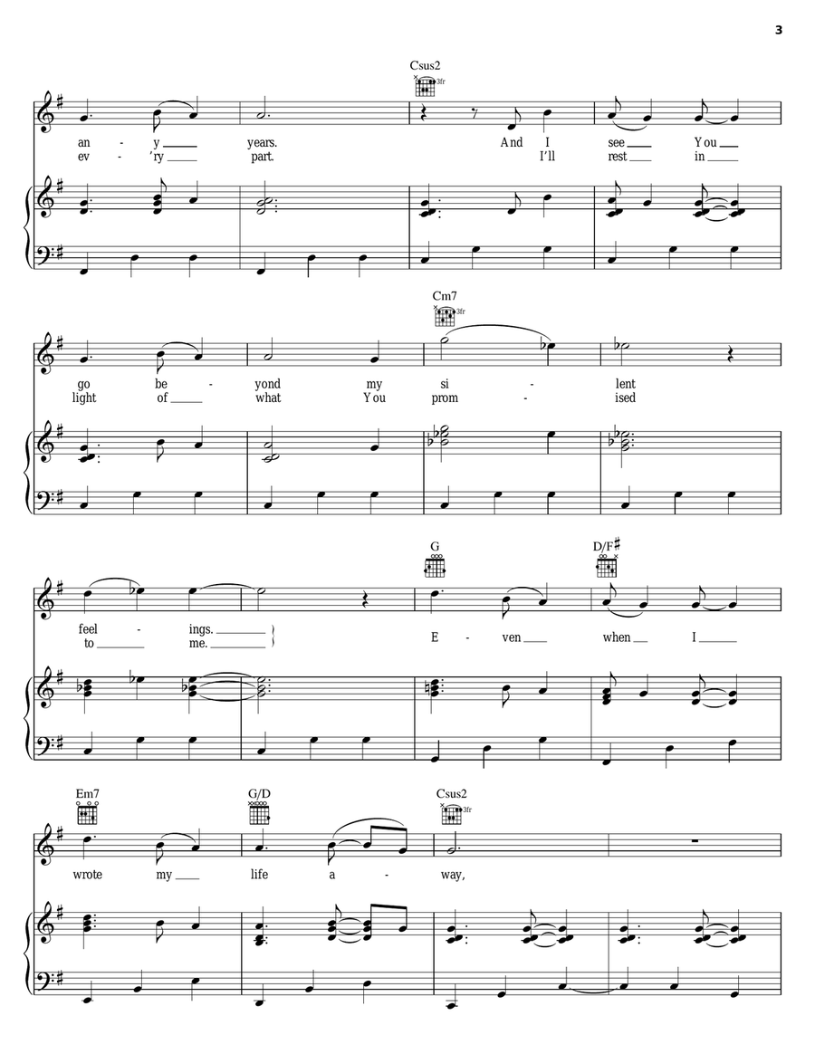 Even When Piano, Vocal, Guitar scores gallery preview page 3