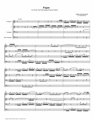 Fugue 09 from Well-Tempered Clavier, Book 1 (Brass Quartet)