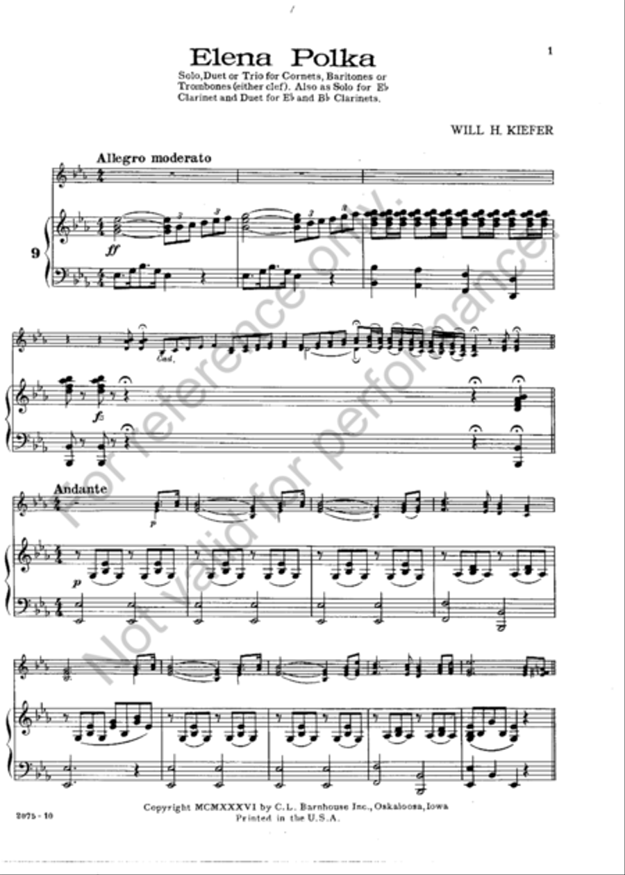 Elena Polka Trumpet Solo - Sheet Music page 2