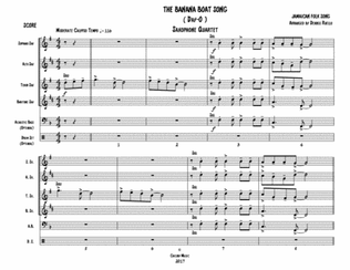 Book cover for The Banana Boat Song (Day - O) - Sax Quartet (SATB or AATB) Plus Optional Acoustic Bass and Drum Set