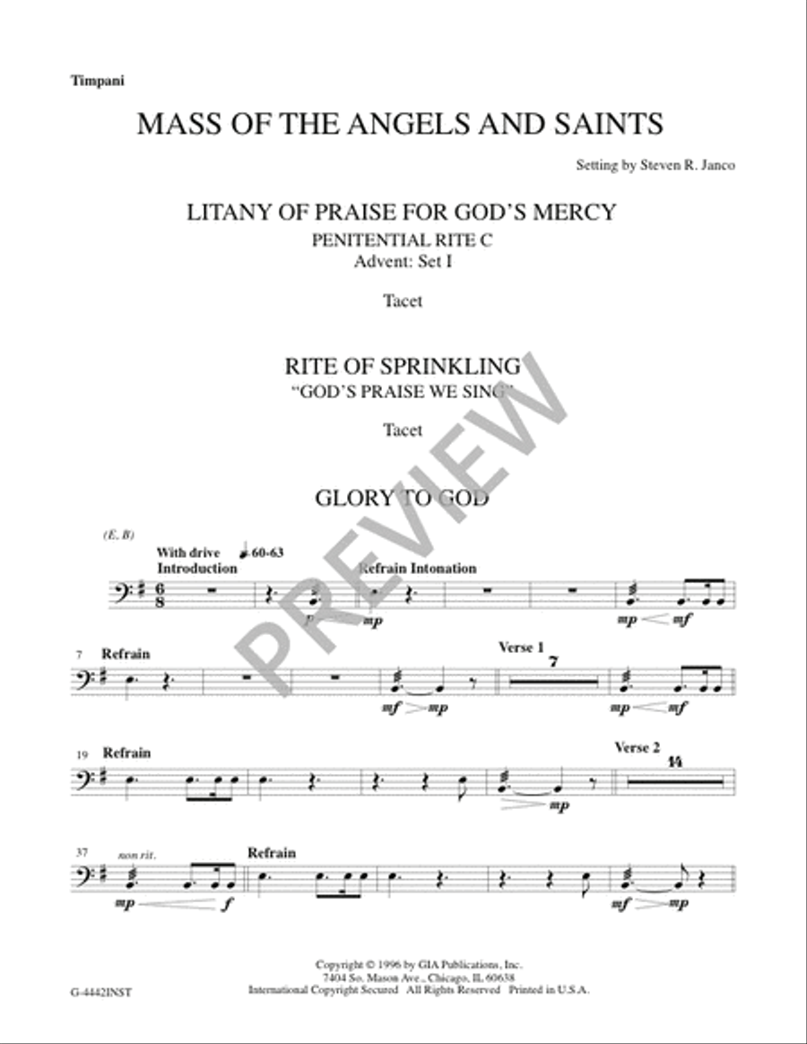 Mass of the Angels and Saints - Brass edition Handbell Choir scores gallery preview page 16