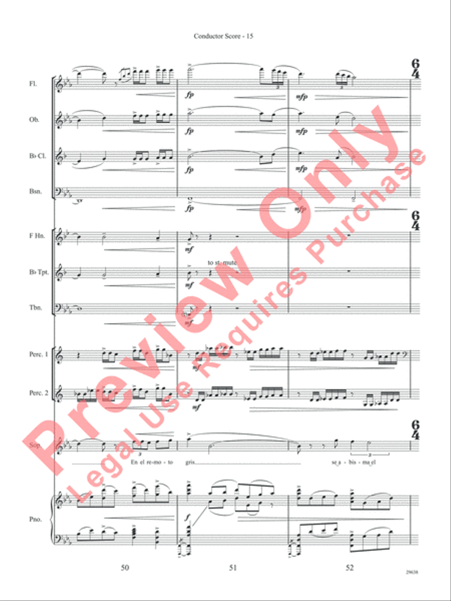 Three Spanish Songs (for Soprano and Wind Ensemble) Concert Band scores gallery preview page 20