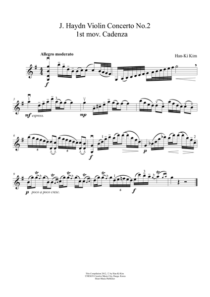 Haydn Violin Concerto No.2 Cadenza(1st mov.) image number null