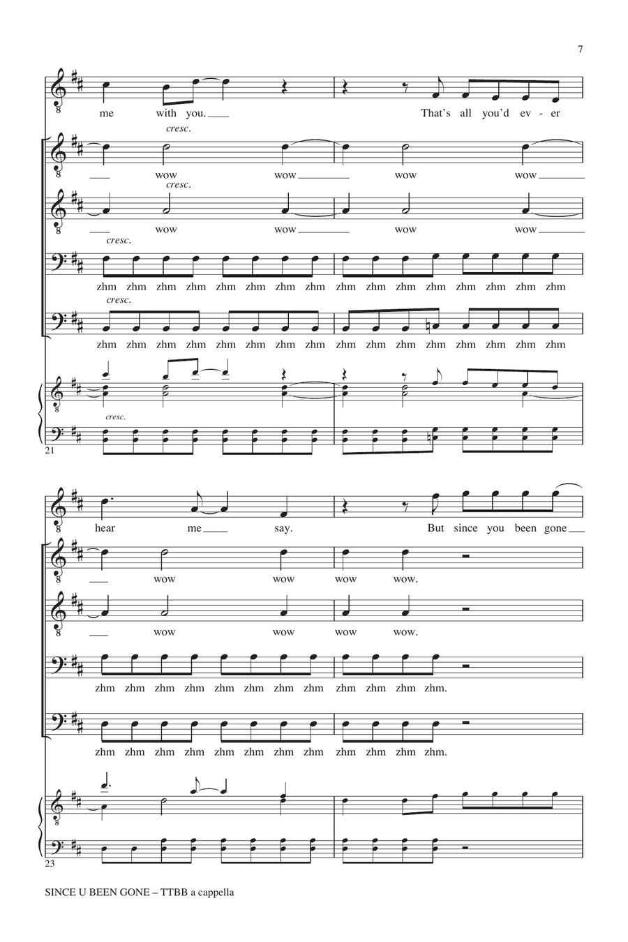 Since U Been Gone (as performed in Pitch Perfect) (arr. Deke Sharon) TTBB scores gallery preview page 6