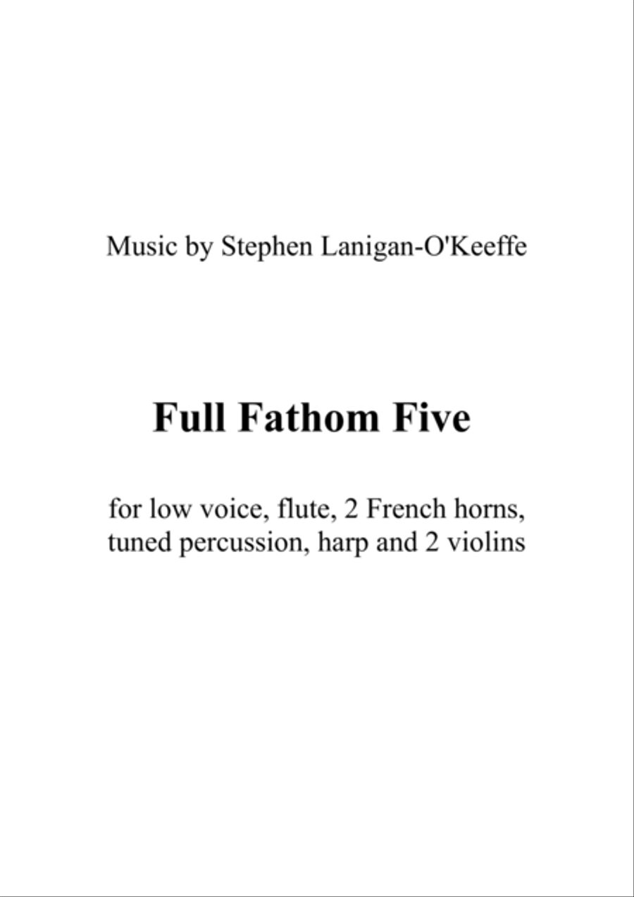 Full Fathom Five - for voice and mixed ensemble Small Ensemble scores gallery preview page 1