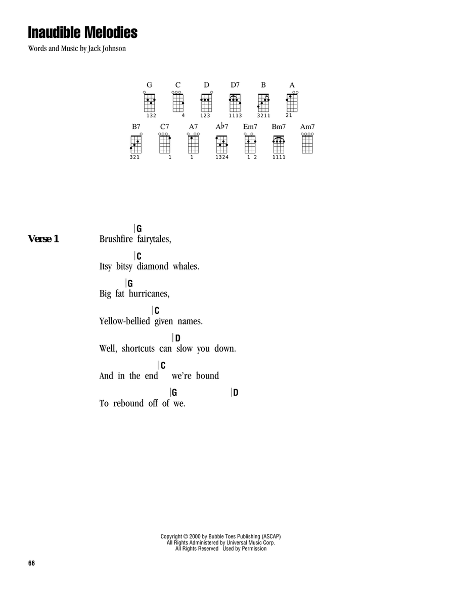 Inaudible Melodies Ukulele scores gallery preview page 1
