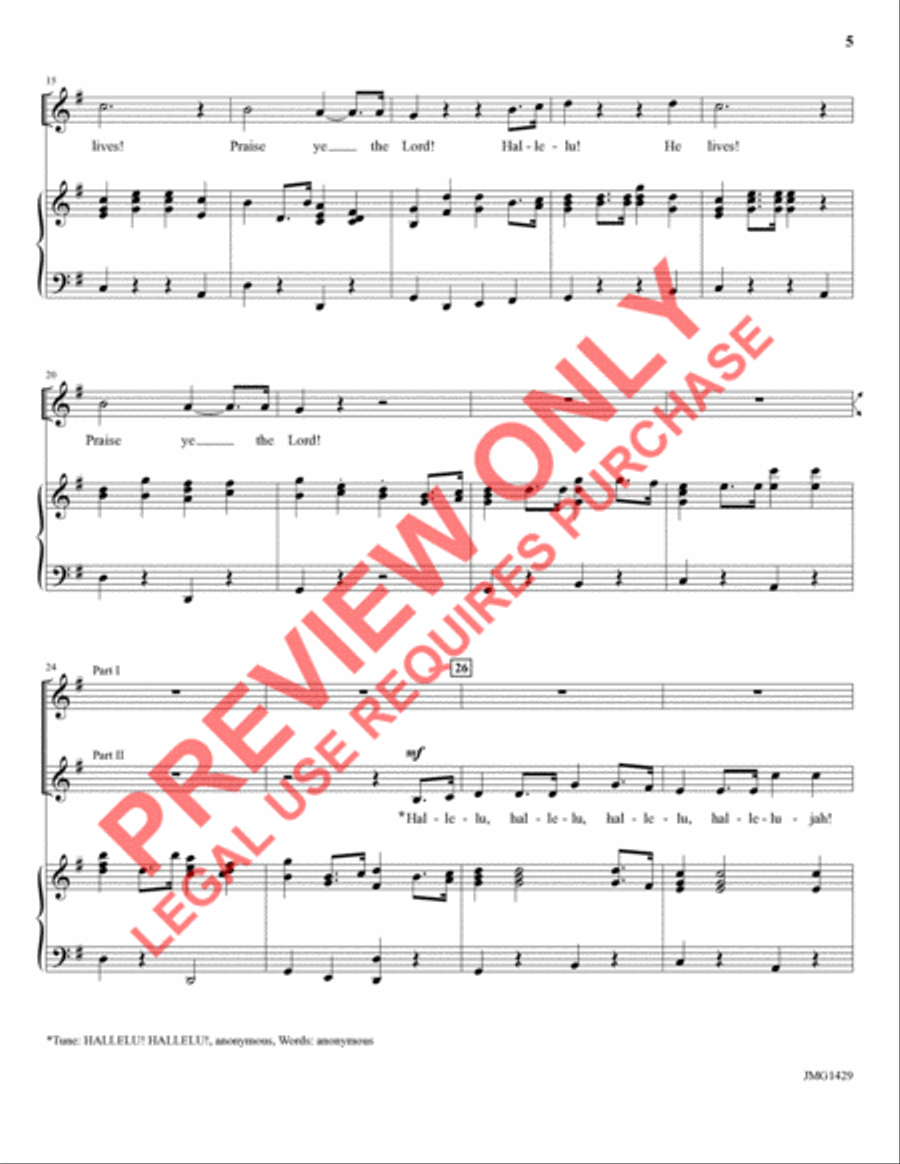 Hallelu, He Lives Choir scores gallery preview page 3