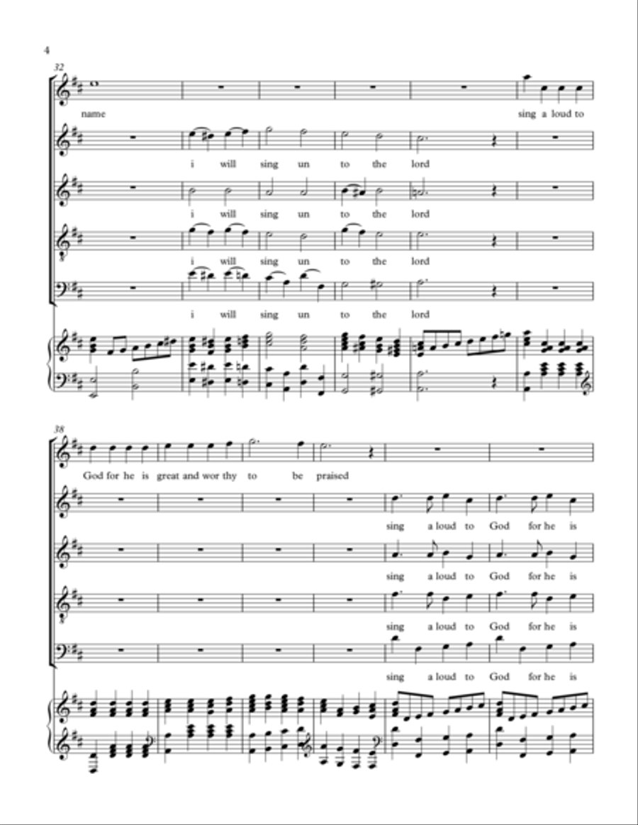 I WILL SING UNTO THE LORD(ENDLESS PRAISE) 4-Part scores gallery preview page 4
