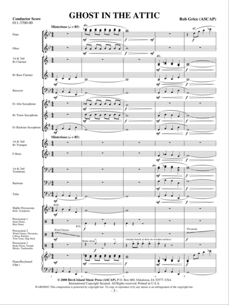 Ghost In The Attic Concert Band scores gallery preview page 2
