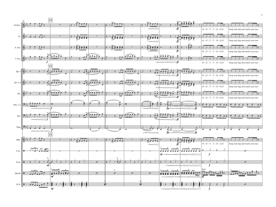 Hot To Go Marching Band scores gallery preview page 3