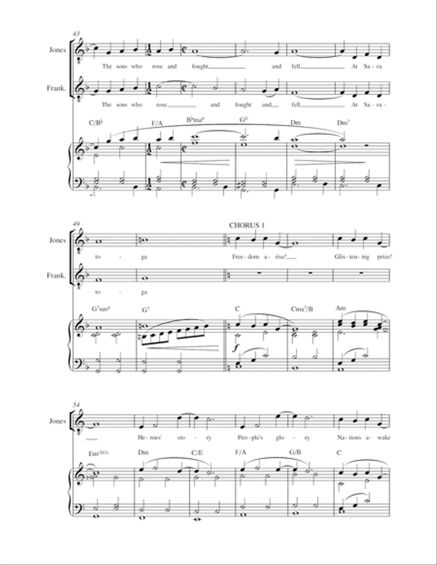 Freedom Arise! - song from the musical John Paul Jones 4-Part scores gallery preview page 6
