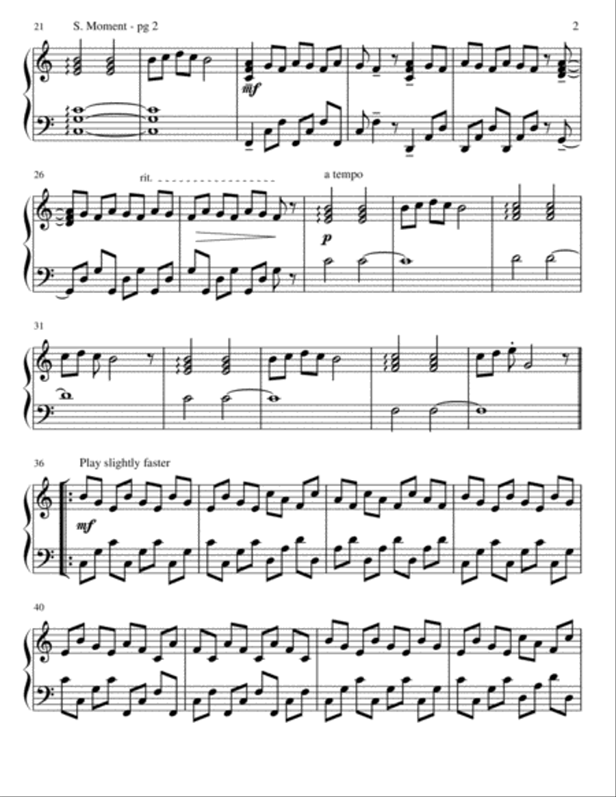 ONE SENTIMENTAL MOMENT Piano Method scores gallery preview page 2