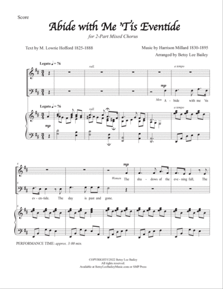 Abide with Me 'tis Eventide 2-Part scores gallery preview page 2