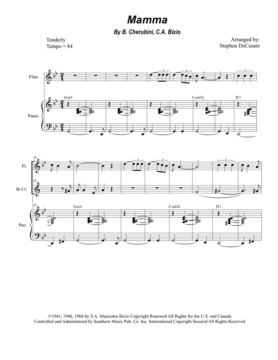 Mama (mamma) Woodwind Duet scores gallery preview page 1