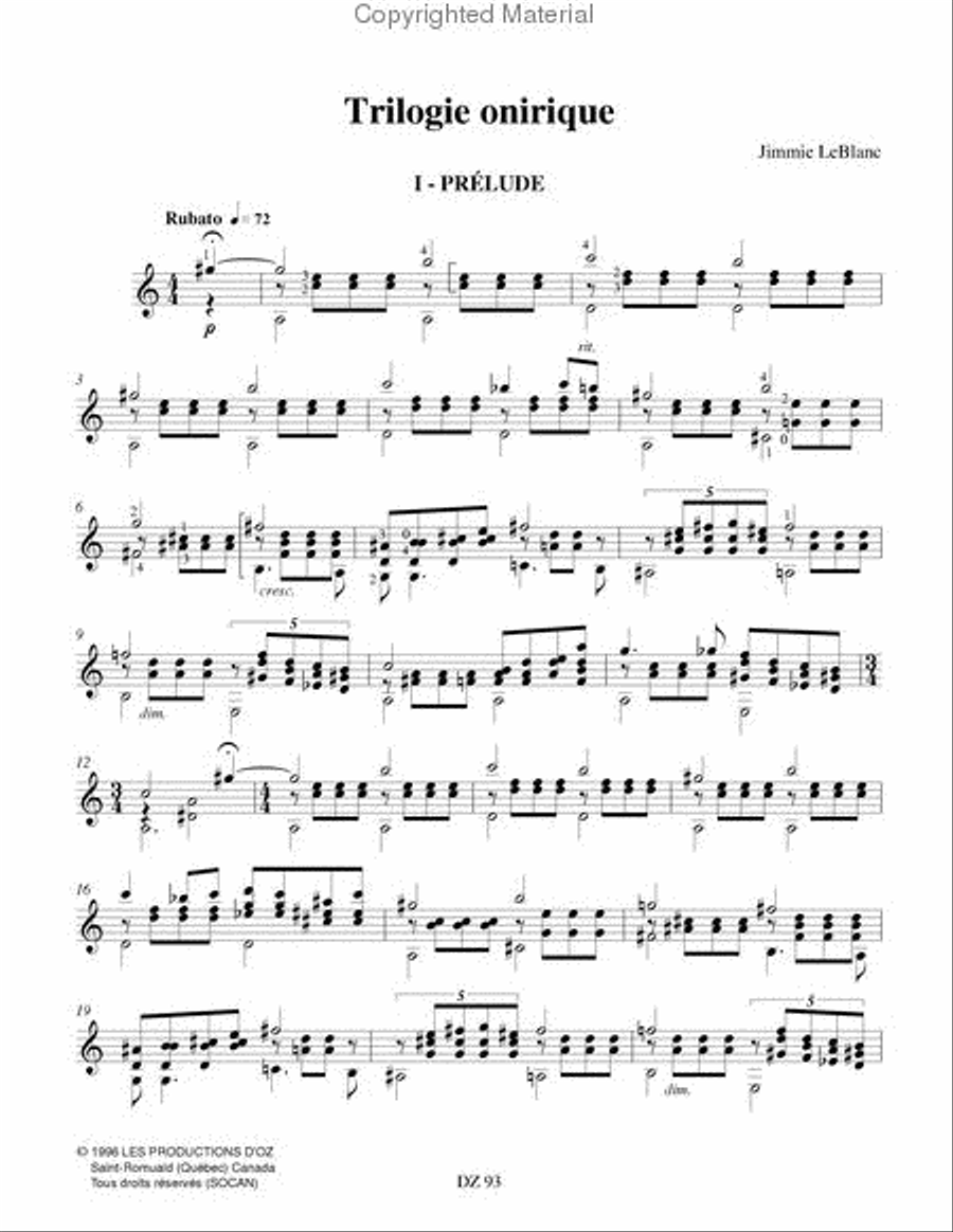 Trilogie onirique Trilogie onirique Classical Guitar scores gallery preview page 2