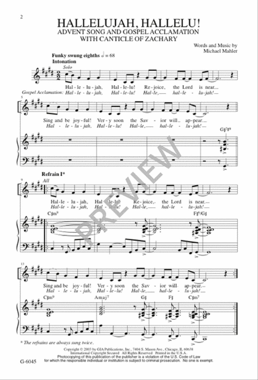 Hallelujah, Hallelu! 3-Part scores gallery preview page 2