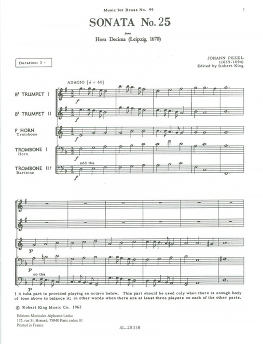 Sonata No.25 (Hora Decima) - Brass Quintet