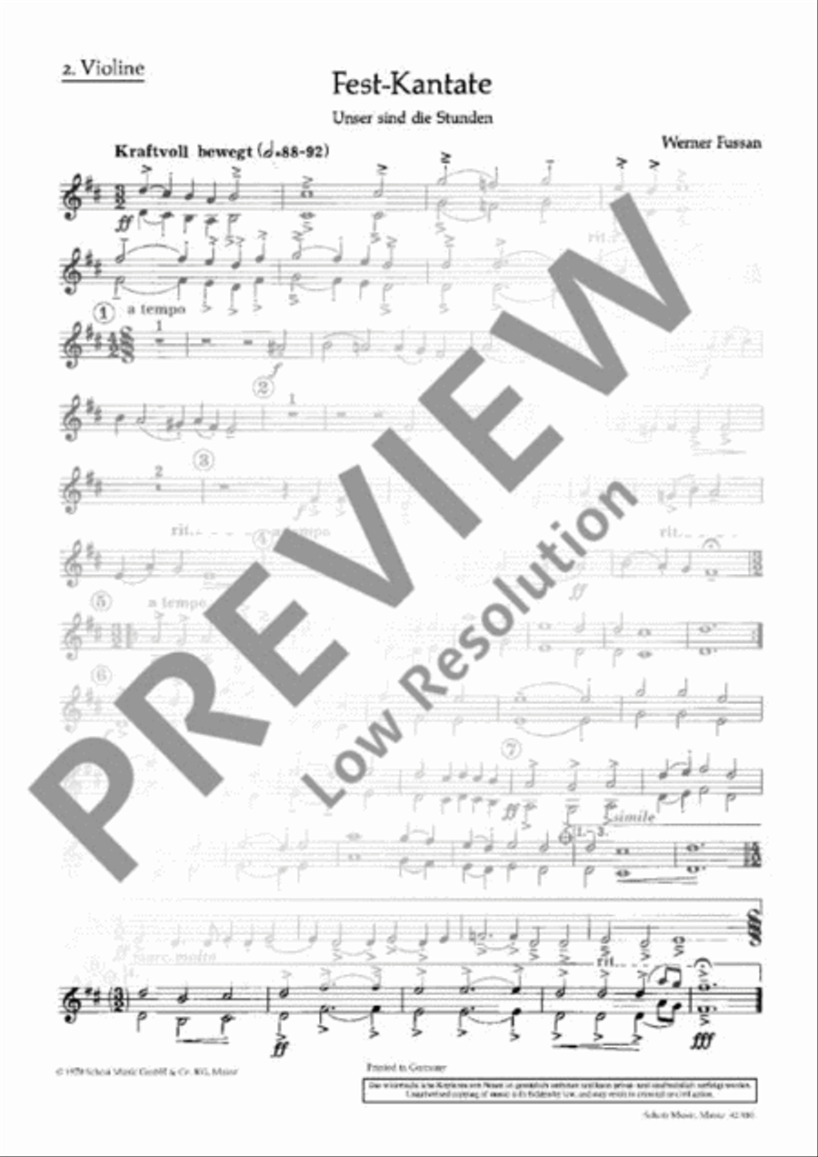 Fest-Kantate Fest-Kantate Violin scores gallery preview page 2