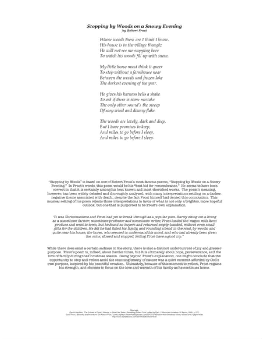 Stopping by Woods (Robert Frost) - CHORAL SCORE image number null