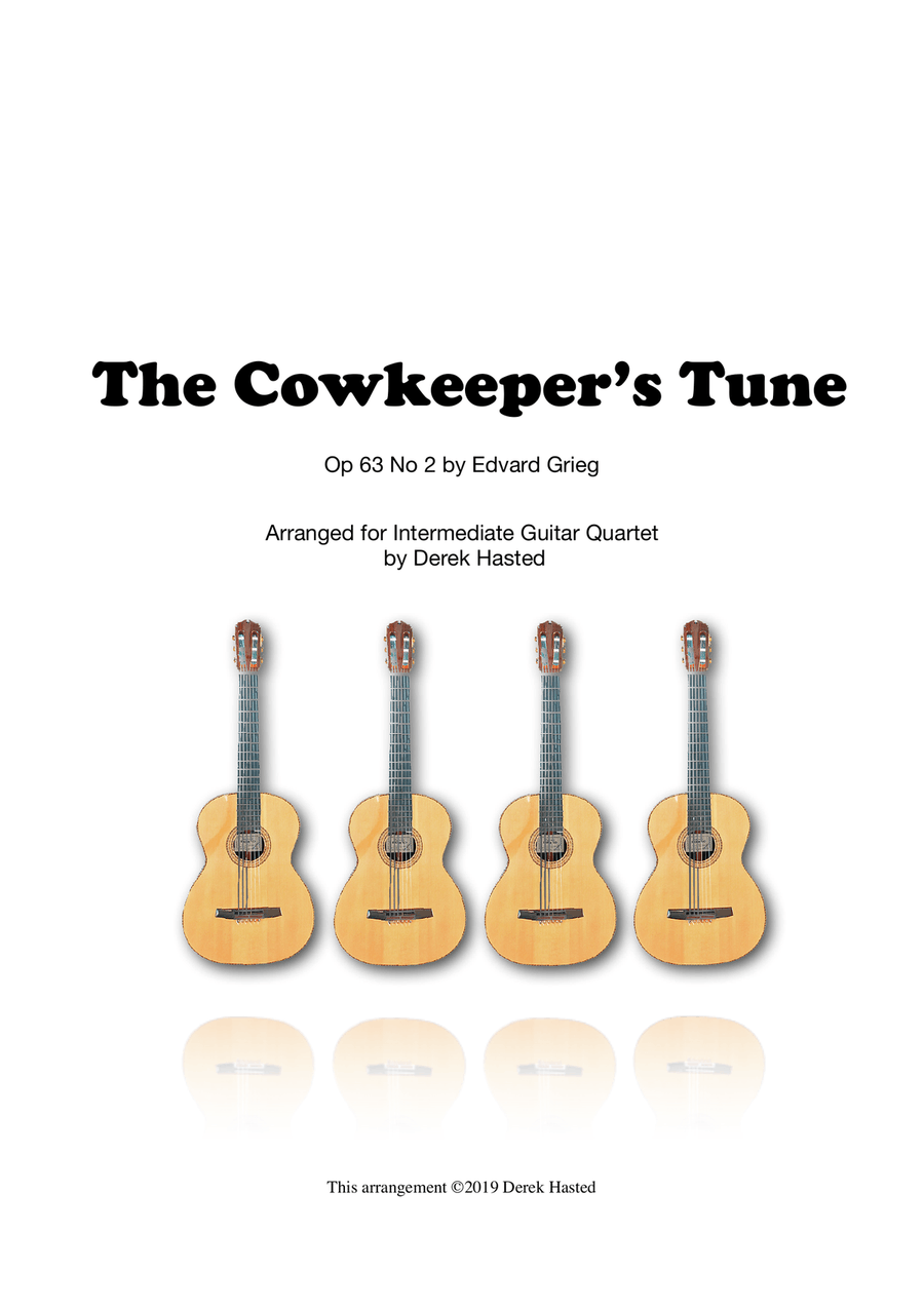 The Cowkeeper's Tune (Grieg Op 63) - Guitar Quartet Guitar Ensemble scores gallery preview page 1