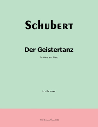 Book cover for Der Geistertanz, by Schubert, in e flat minor