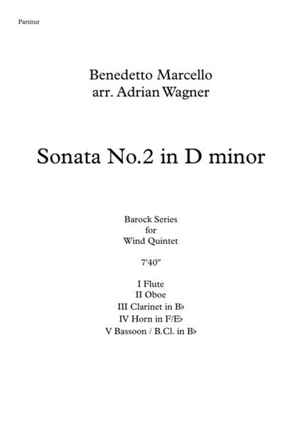 Sonata No.2 in D minor (Benedetto Marcello) Wind Quintet arr. Adrian Wagner image number null