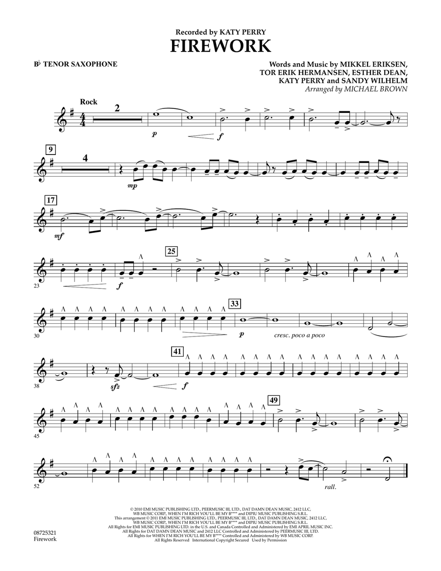 Firework - Bb Tenor Saxophone