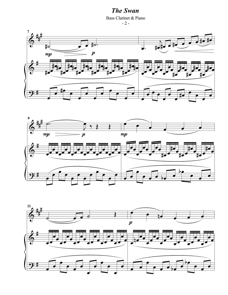 Saint-Saens: The Swan for Bass Clarinet & Piano image number null