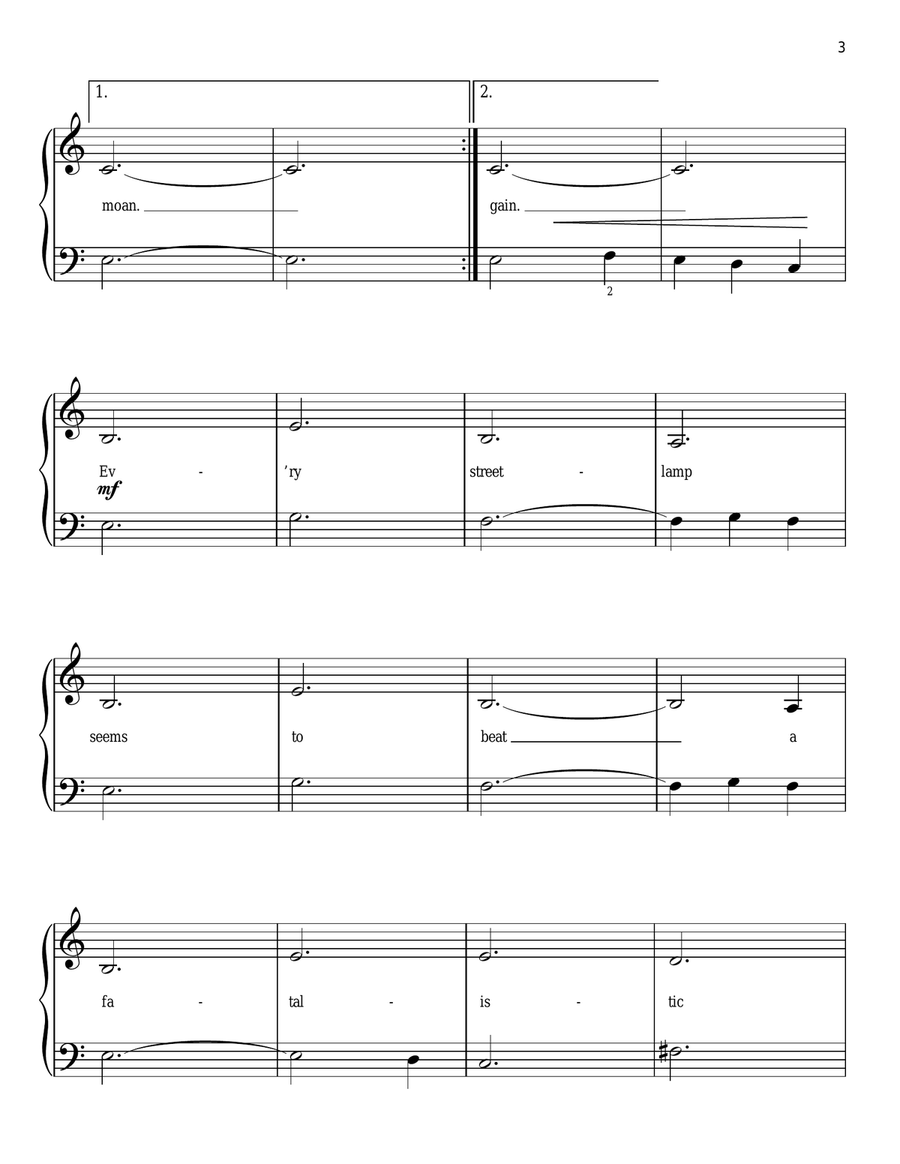 Memory (from Cats) Easy Piano scores gallery preview page 3